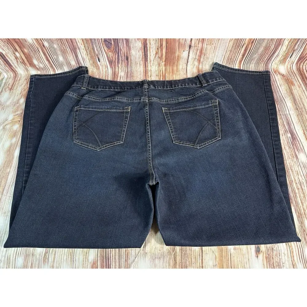 Lane Bryant High Rise Straight Leg Womens Size 22 Blue Jeans Denim Pants 39x32 - Picture 4 of 12